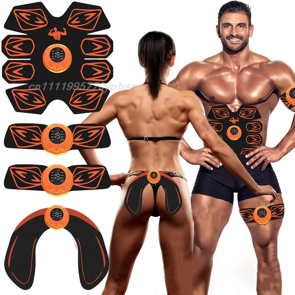 EMS Muscle Stimulator Abs Trainer Hip Enhancer Belt Body Fitness Massager Weight Loss Workout Equipment For Men Women