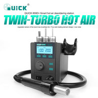 QUICK 859D+ Twin-turbo Hot Air SMD Lead-free Rework Station for Chip-level Repairs \\PCB \\ Mobile phone Motherboards Maintenance