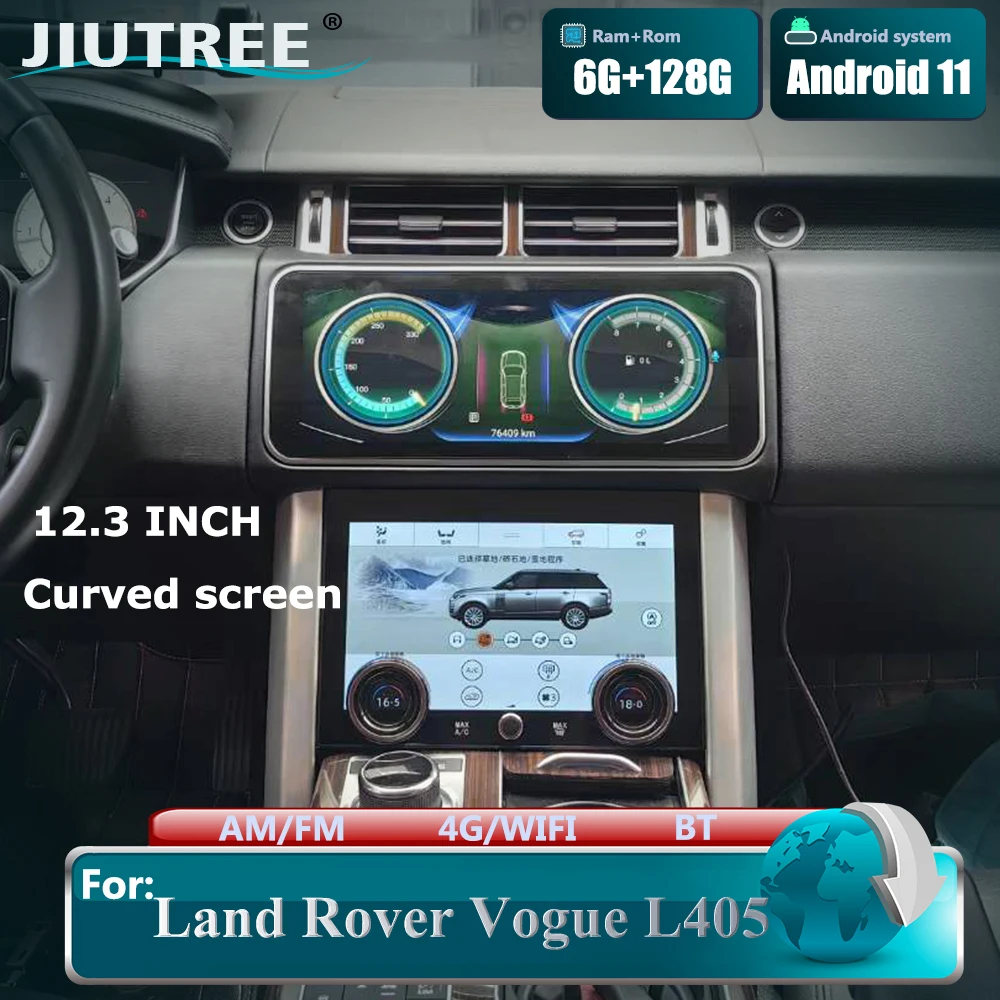 12.3 Inch Curved Screen Car Radio For Land Rover Vogue L405 2013-2017 GPS Navigation DVD Multimedia player carplay stereo