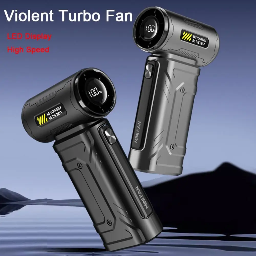LED Display Mini Turbo Jet Fan 100 Gears Speed Adjustable Rechargeable Electric Air Duster High Speed Low Noise