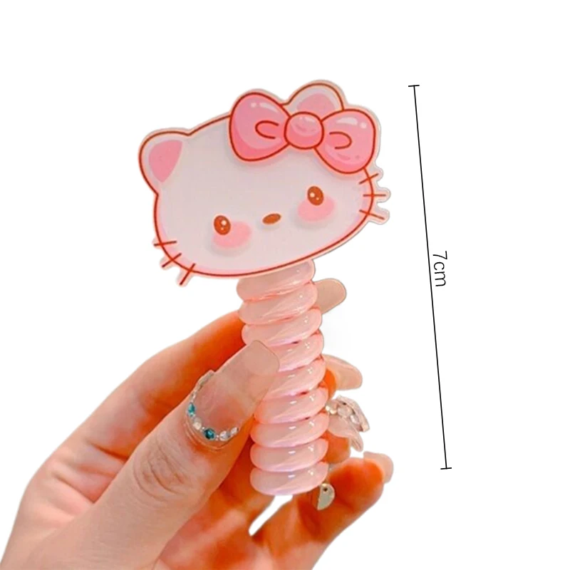 Sanrio-coleta elástica de dibujos animados para niña, cuerda para el pelo en espiral, bonito Anillo para el pelo, accesorios para el cabello versátiles, regalos