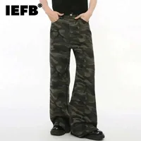 Men's Vintage Camouflage Wide-Leg Jeans 7 IEFB Vintage Camouflage Men's Jeans Fashion Washed Casual Wide Leg Denim Pants Autumn Winter Loose Male Trousers Old Blue 9C354