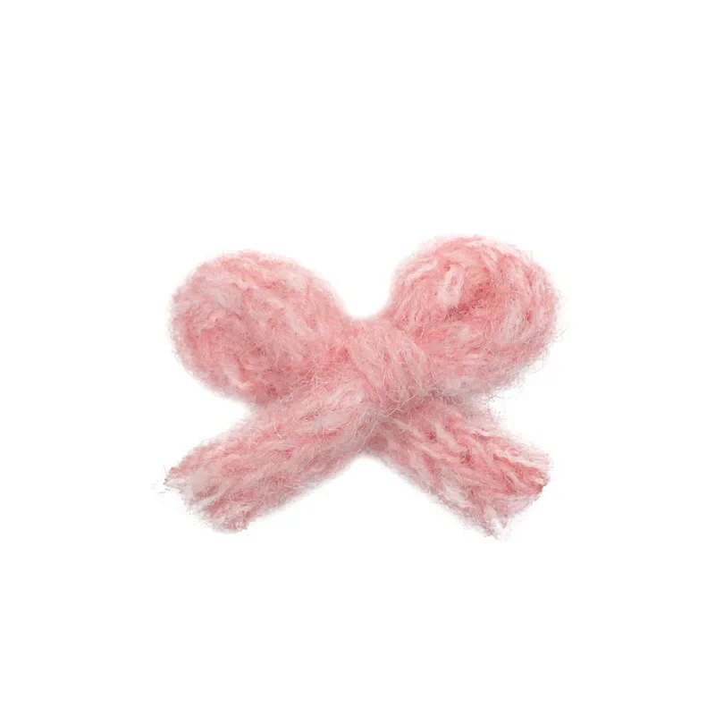 New Knitted Hair Pins Candy Coloured Bow Hair Clips for Women Sweet Versatile Bangs Side Clips Girl Hair Accessories