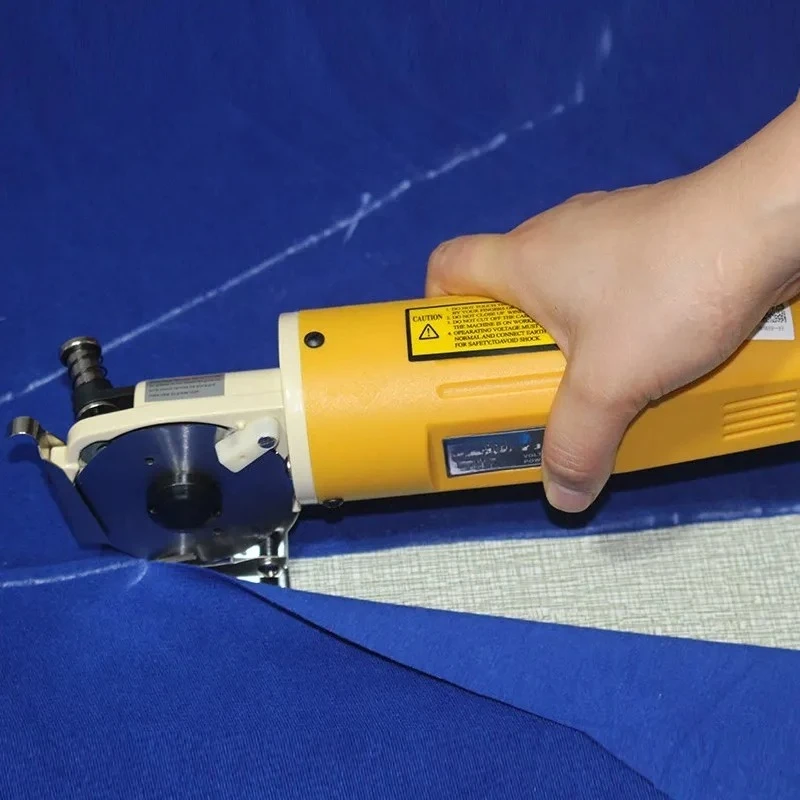 Electric Fabric Scissors 70A, Handheld Round Knife Cutter for Cloth Leather Garment