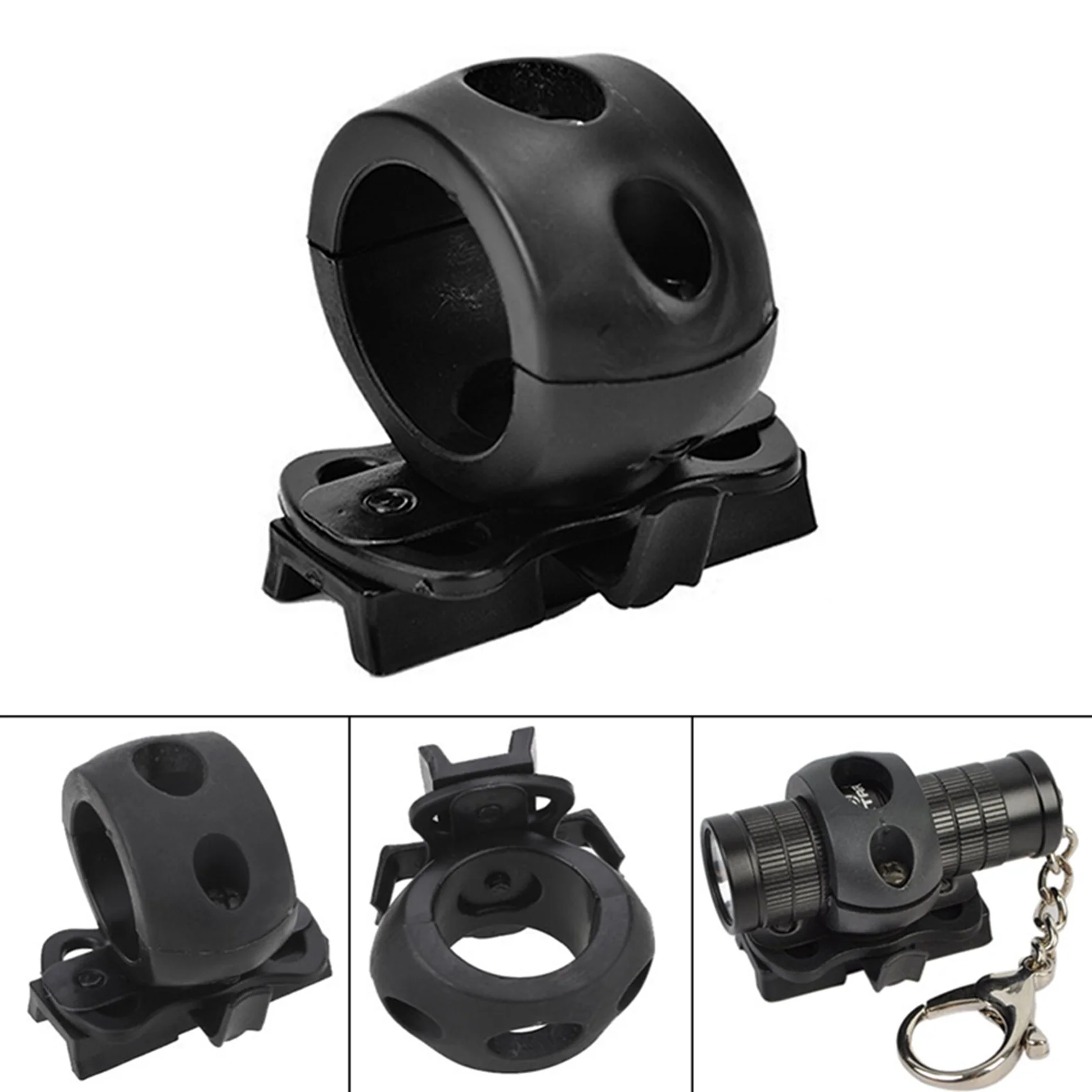 PZHI-2X Quick Release Flashlight Clamp Holder Mount For Fast Helmet Universal (FAST, MICH, IBH, Etc. With Rail Helmet) Black