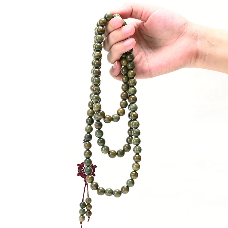 Genuine Goods Natural Authentic Argentina Green Beads Bracelet Running Jade Sandalwood 108 Pieces Men's and Women's F