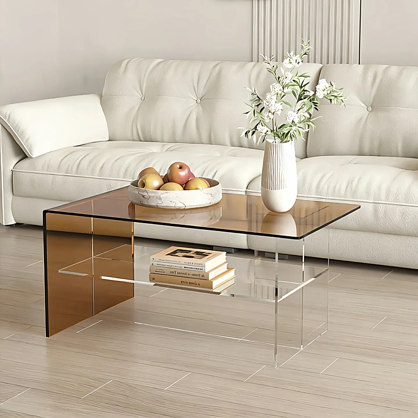acrylic rectangular tea table, Italian-style small apartment living room coffee table, commercial side table