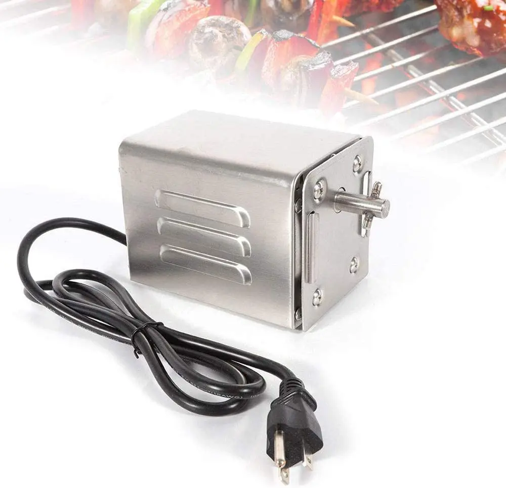 Stainless Steel BBQ Grill Roaster, Electric Motor, Goat, Pig, Chicken, BBQ Spit Rotisserie Roaster, Outdoor Barbecue Accessories