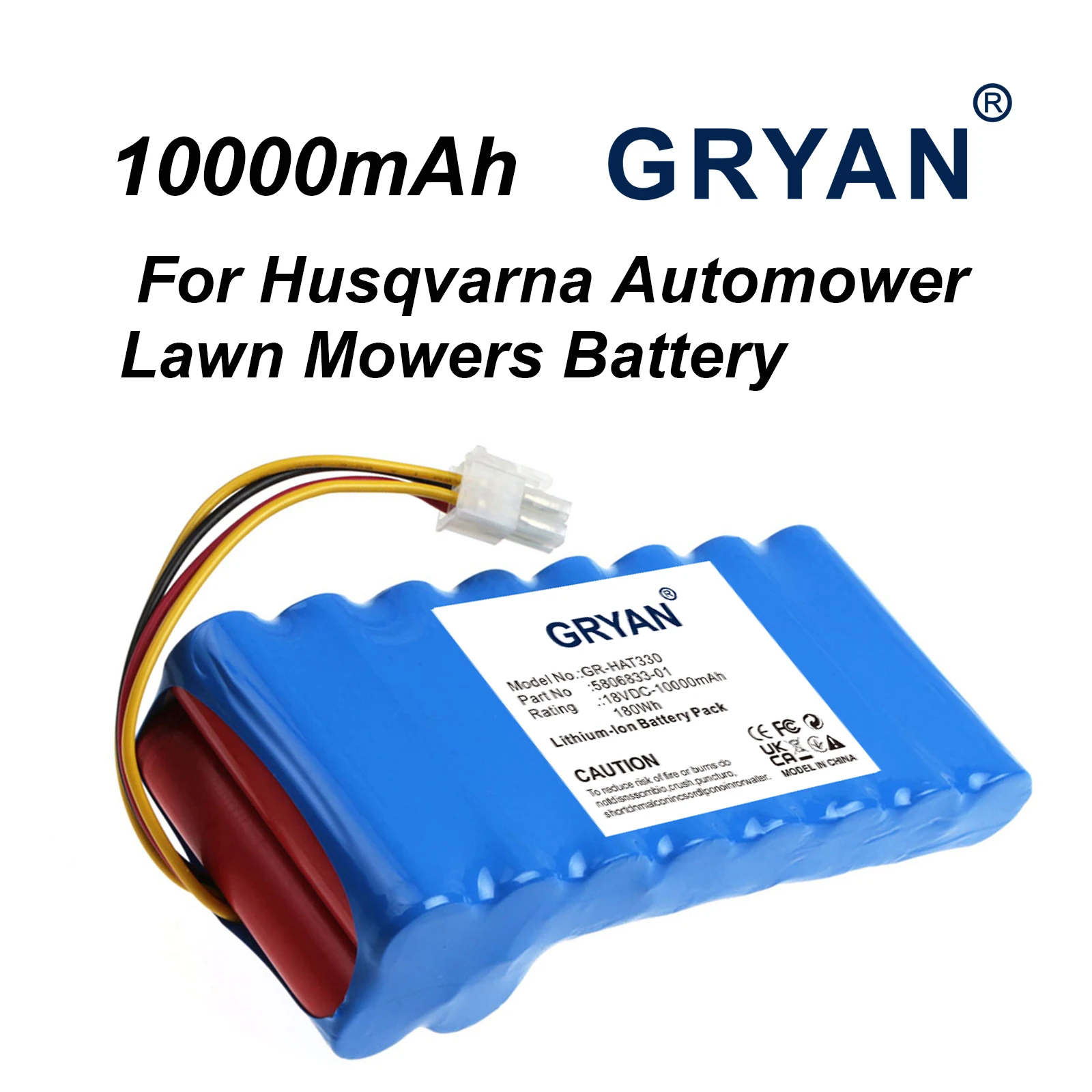 10000mAh Lawn Mowers Battery Compatible with Husqvarna Automower 430X 191304274，440 204681190，450X 191409786，550 2019，550 2020
