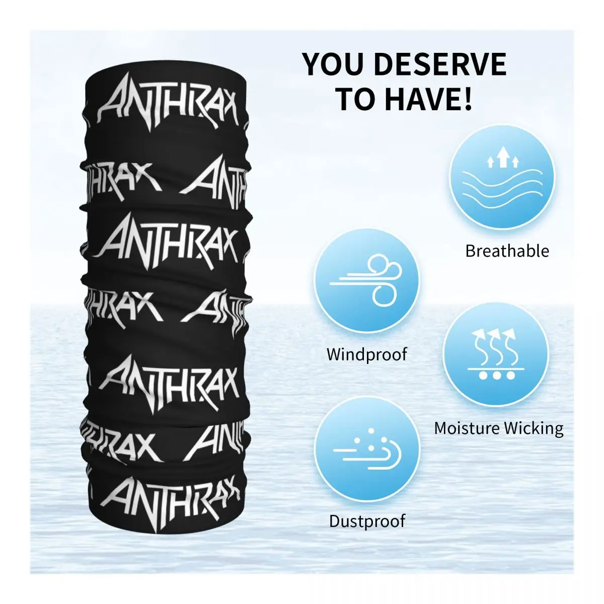 แถบผ้าพันคอพิมพ์ลายโลโก้ Anthrax ผ้าพันคอวิเศษผ้าพันคอใช้ได้หลายแบบใช้ได้ทั้งชายและหญิงสำหรับวิ่งผู้ใหญ่ทุกฤดู