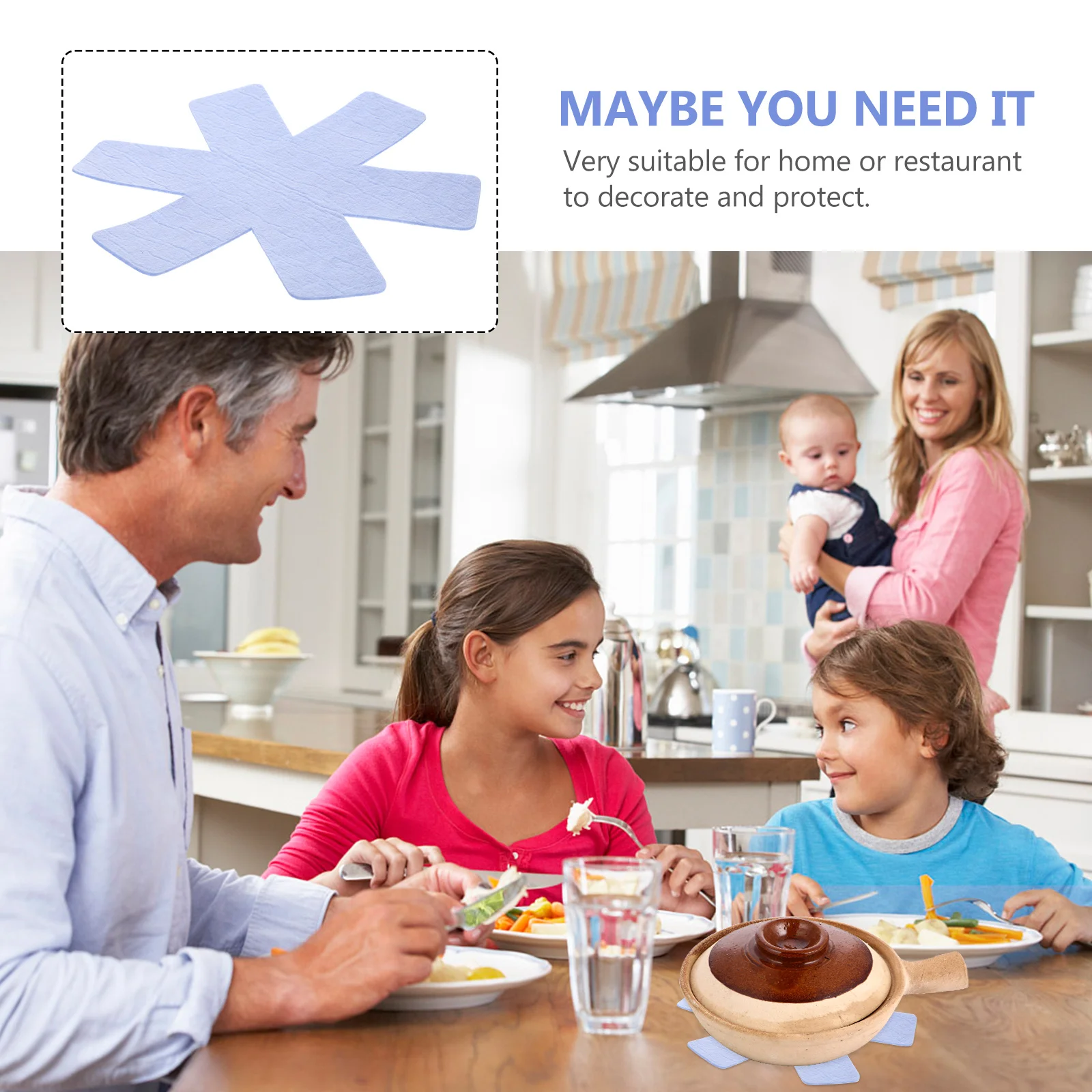 

6pcs Pot Pad Non-Woven Pan Protector For Kitchen Home Decoration Tableware Mat Divider Separator Pan Storage Organizer