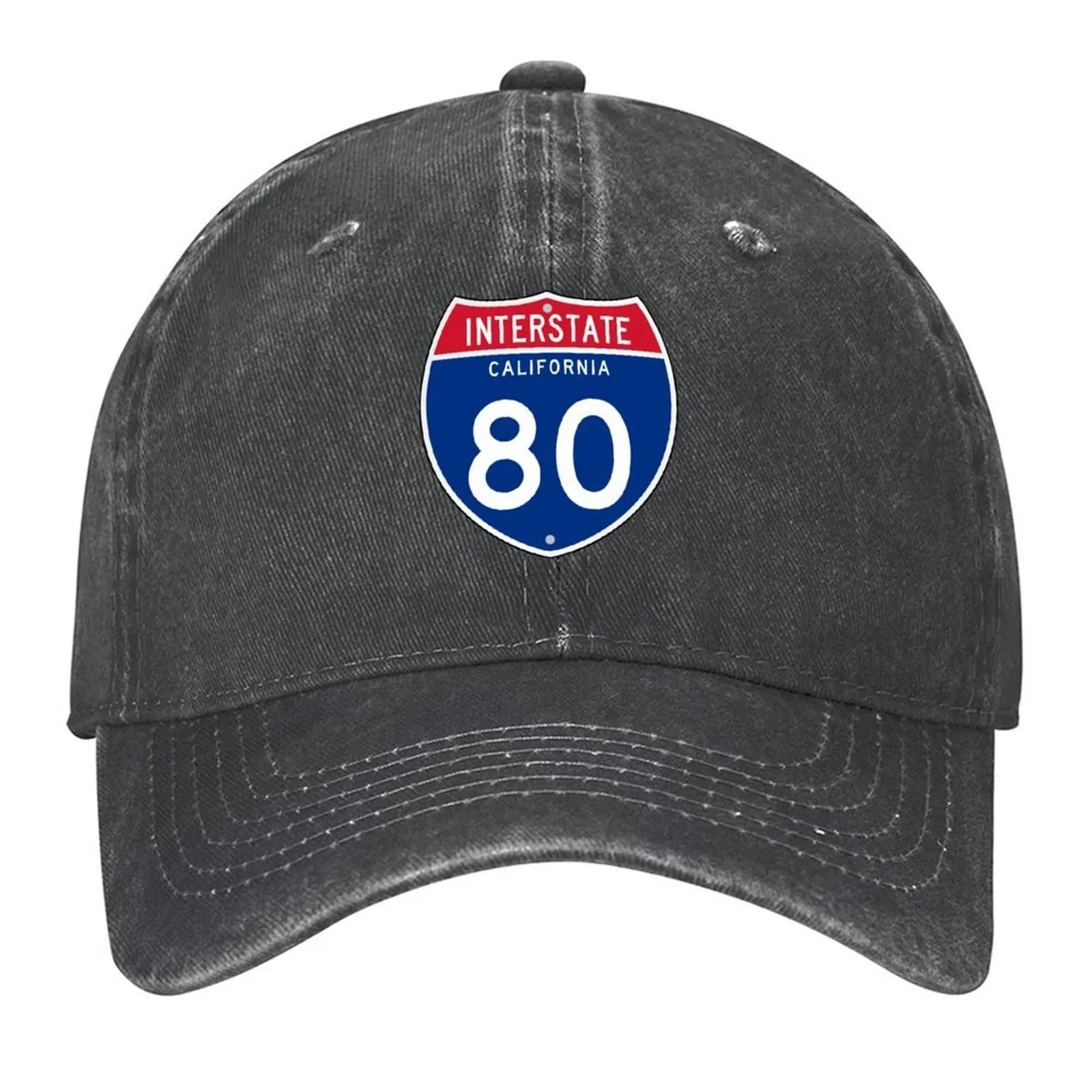 

California Interstate 80 Road Sign Baseball Cap tea Hat Hip Hop Streetwear Brand Man cap For Women Men's