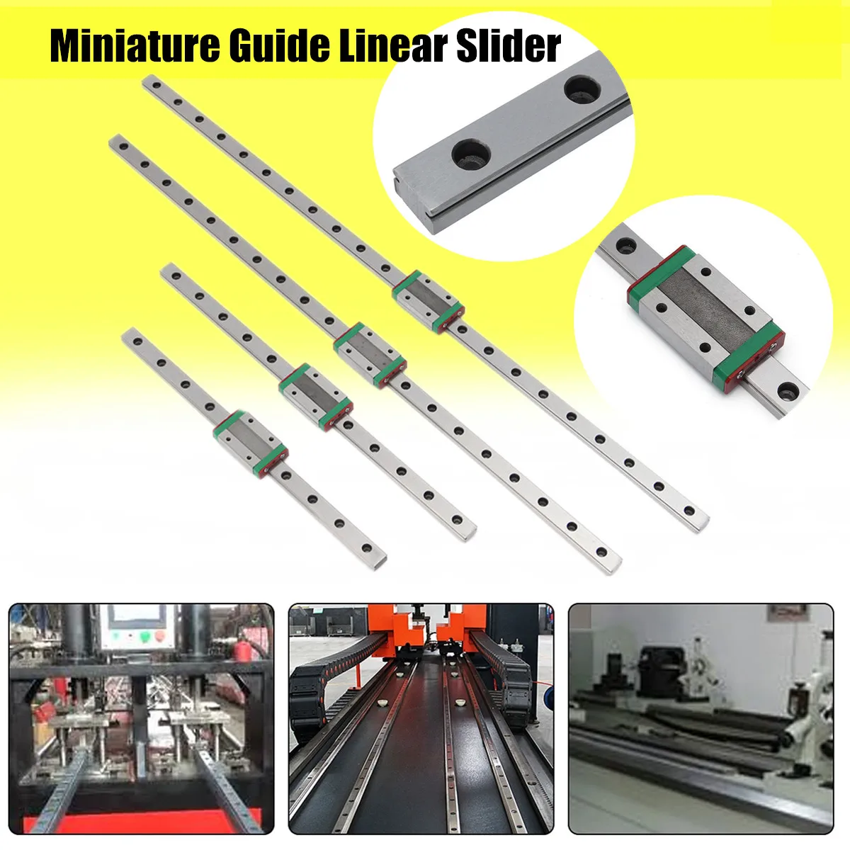 Drillpro-Guide de rail linéaire MGN12 avec MGN12H, guide coulissant linéaire, nuits, pièces CNC, 100mm, 400mm, 450mm, 6501000mm