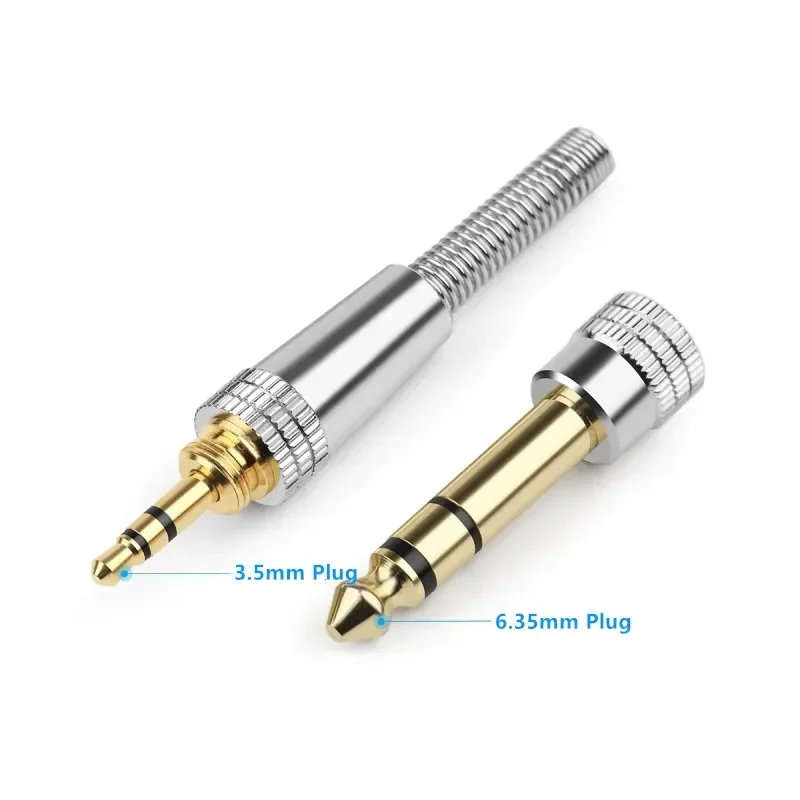 Adaptador de Audio para micrófono, convertidor de 6, 3 a 3, 5, macho de 6,35mm a hembra de 3,5mm, conector auxiliar estéreo chapado en oro, conectores para auriculares
