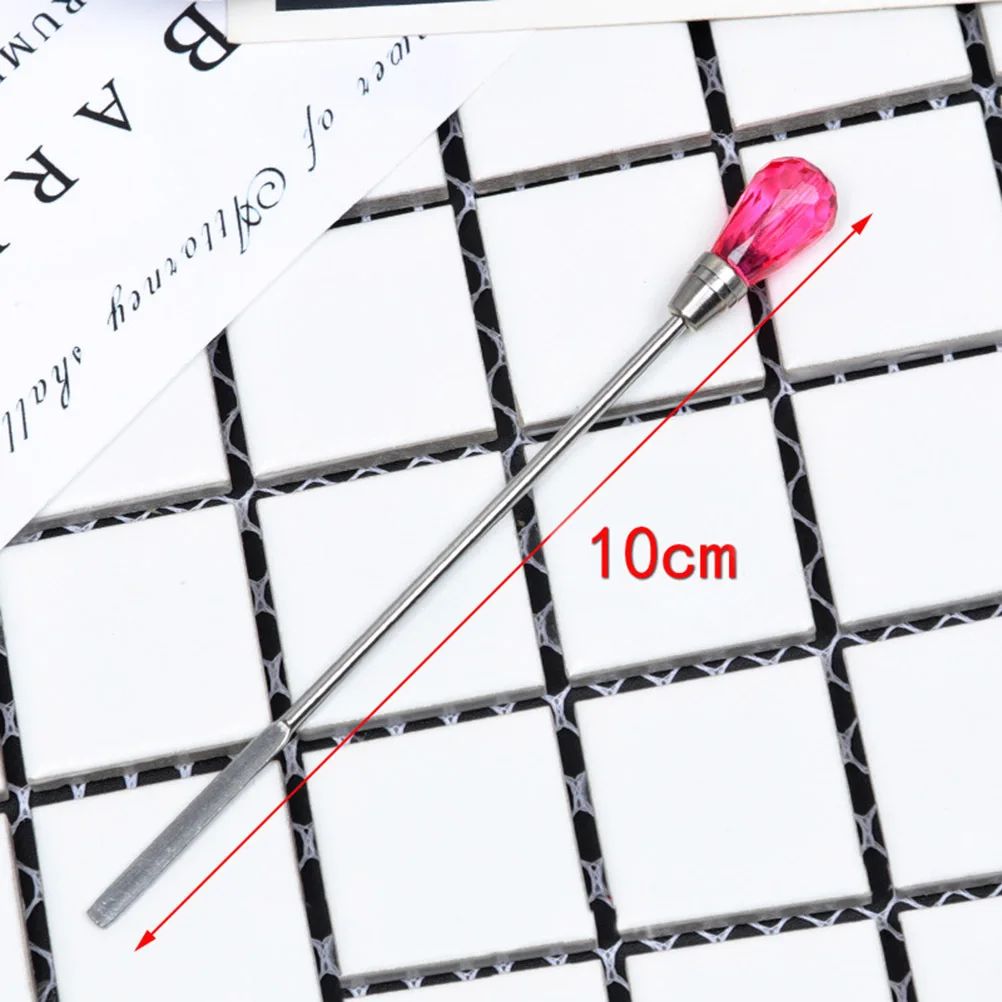 2Pcs Metal Nail Stirring Rod Nail Art Picker Durable Stainless Steel Mixing Tool for Gel Polish Acrylic Powder Manicure