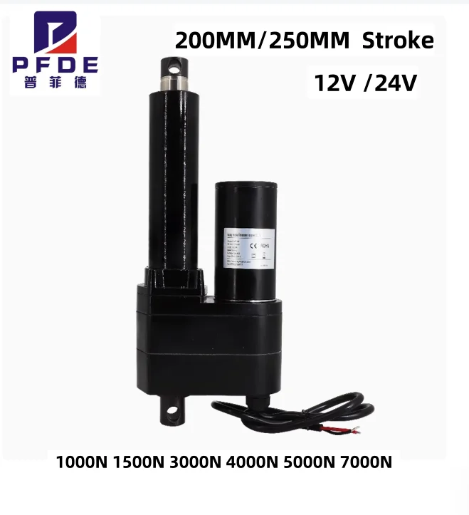 

Heavy Duty Linear Actuator 12V 24V IP65 200mm 250mm Stroke Electric Linear Motor 1000N 1500N 3000N 4000N 5000N 7000N