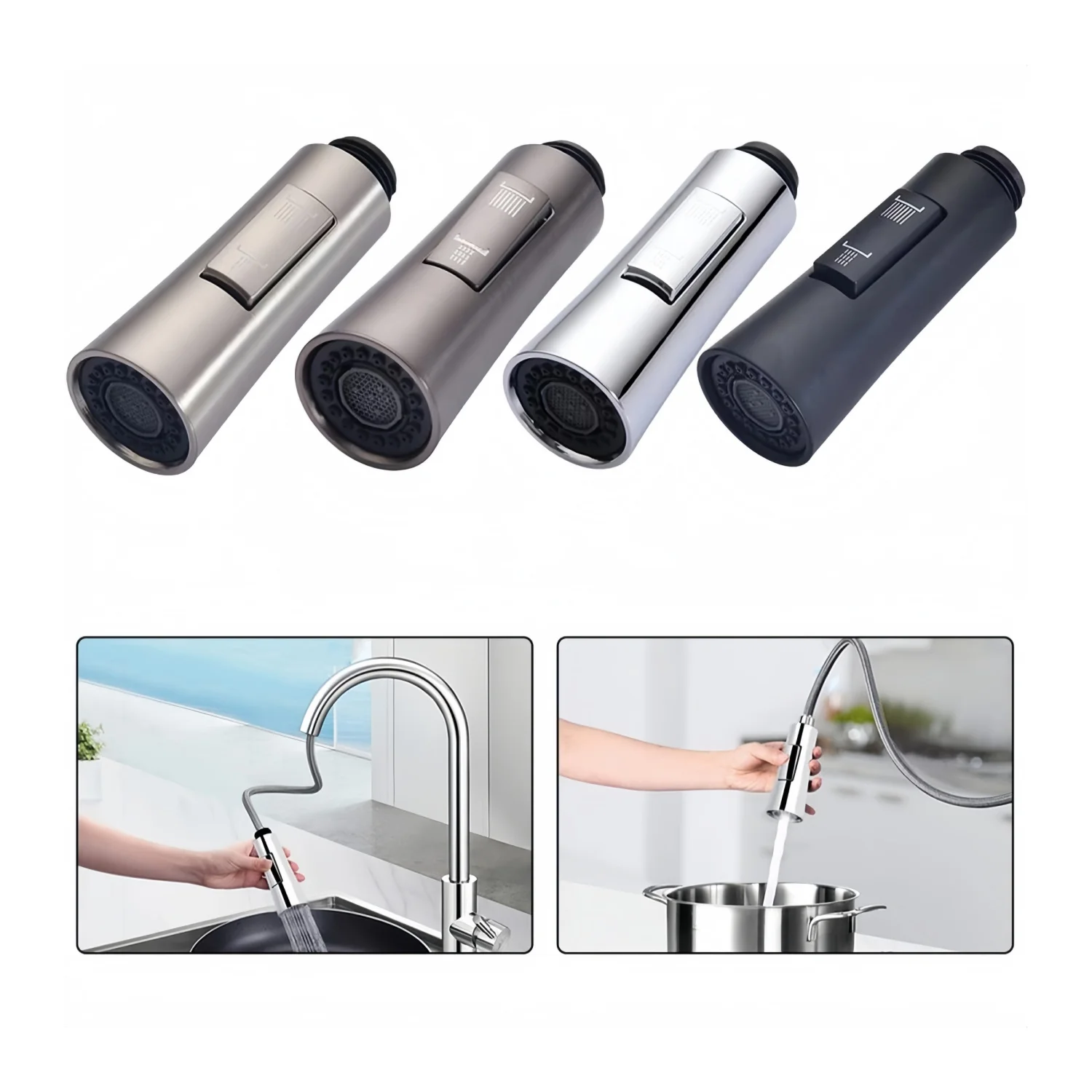 

Kitchen Faucet Sprayer Head Universal G1/2 Interface Pull Down Faucet Head Replacement Kitchen Sink Sprayer Head for Kitchen