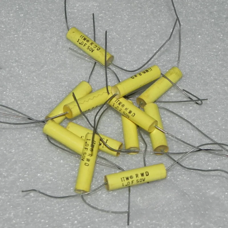 

5PCS ITW RWD 50v 1uf 1.0uf 50vw brand new axial metalized j polyester film capacitor