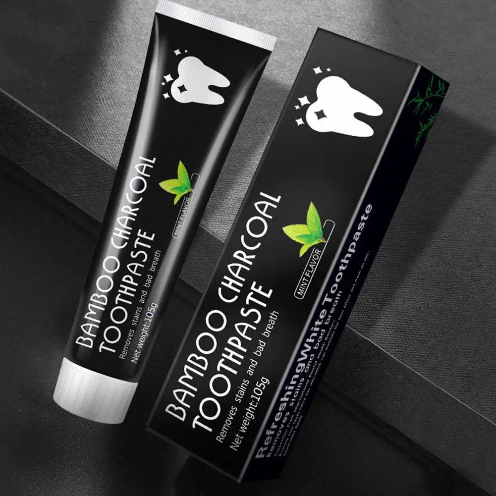 2PCS NO BOX Bamboo Charcoal Mint Flavor Oral Hygiene Cleaning Remove Tooth Stains Teeth Whitening Black Toothpaste