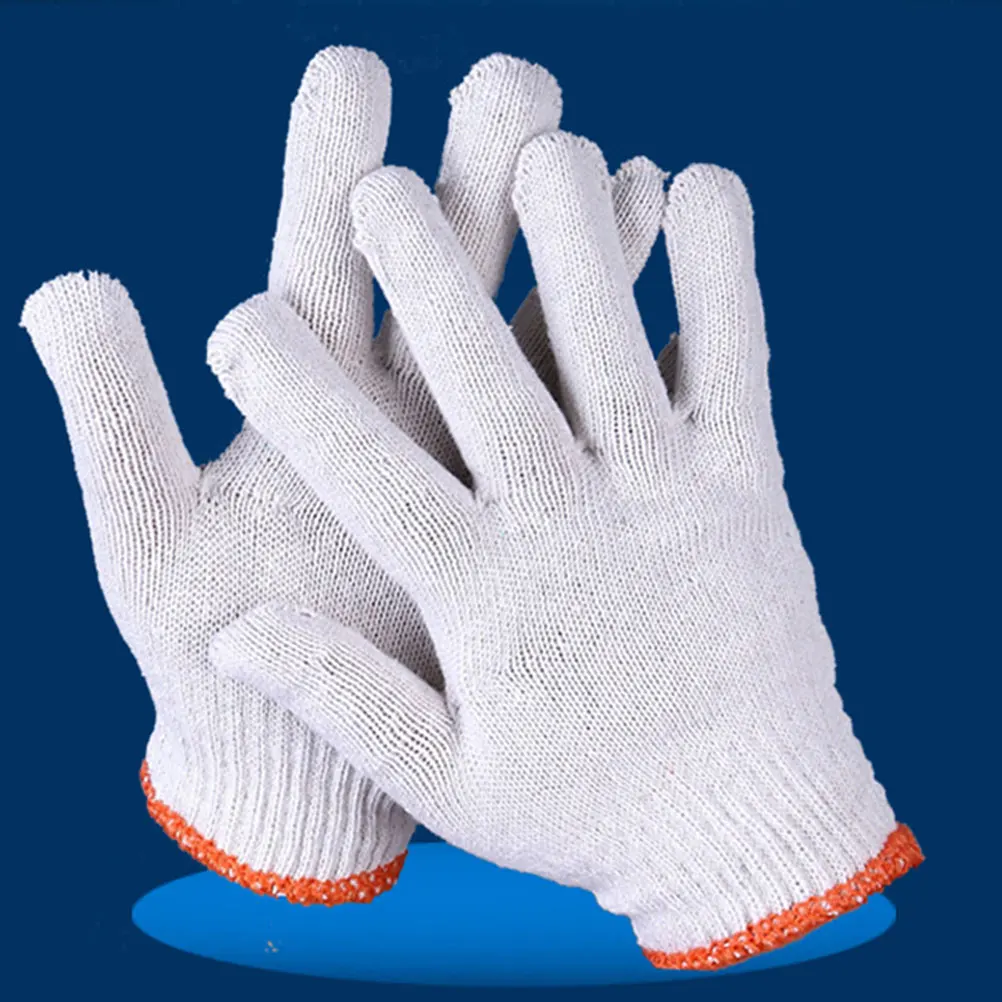 

12pcs Cotton Yarn Gloves Safe Soft Breathable Skid Resistance Construction Machinery Home Workshop Labour Protection