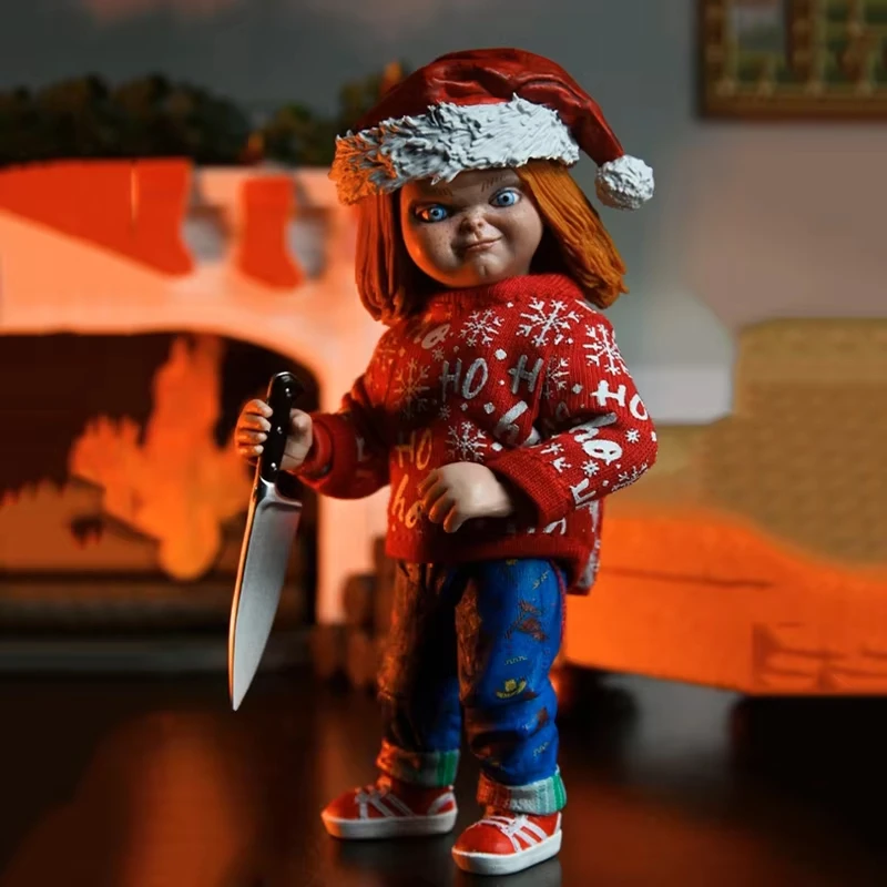 Original NECA Chucky Figure Anime Christmas Version Childs Play Chucky Action Figure Neca 42995 Toy Collection Christmas Gift