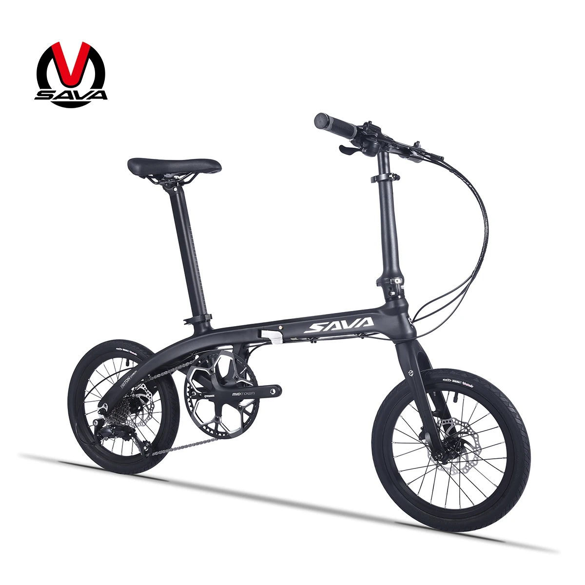 SAVA Z2 Carbon Fiber Folding Bike 16 inch 9 Speed Adult Folding Bike with SHIMANO SORA R3000