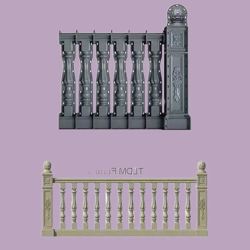 Cement Column ABS Plastic Railing Guardrail Stair Handrail Mold European Pillar Model Roman Garden Fence Balcony Guardrail Mold