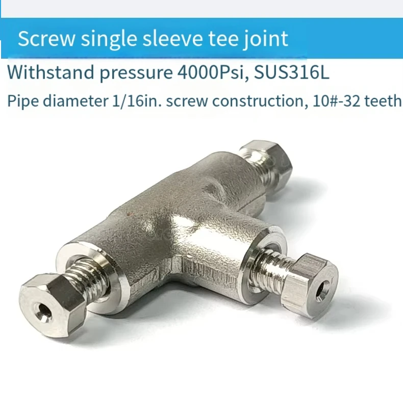 Junta de parafuso de instrumento de aço inoxidável em T de parafuso de 1/16 polegadas HPLC