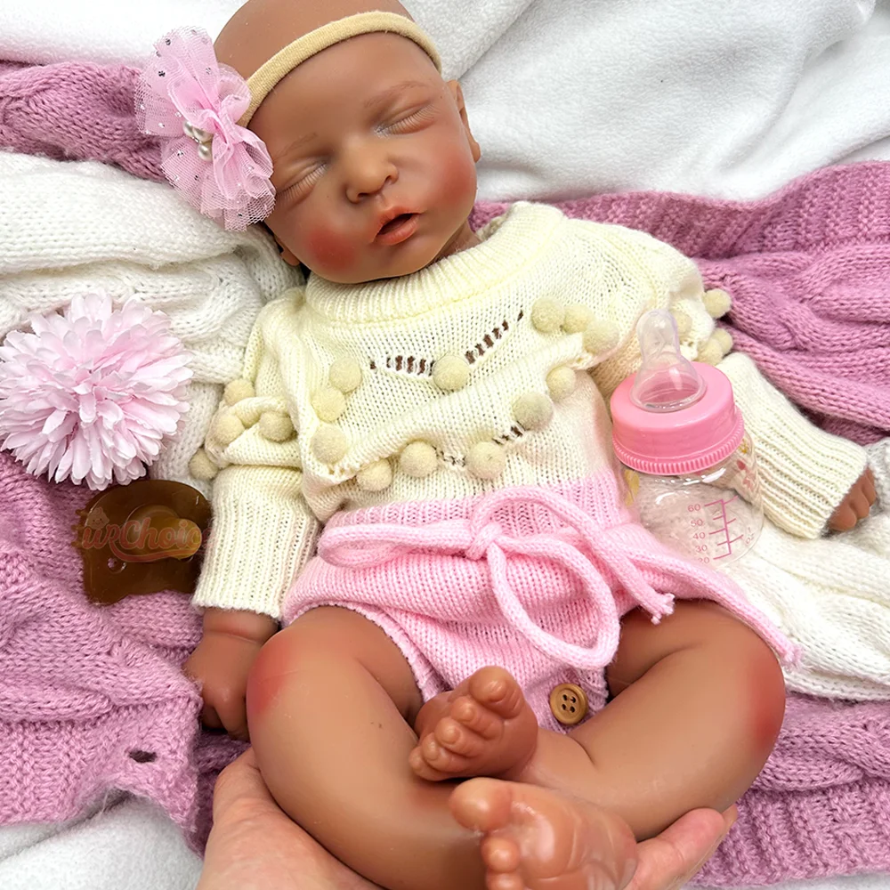 세척 가능한 풀 실리콘 리본 베이비돌 18인치 실물 같은 리본돌 수제 페인팅 신생아 인형 무네카 어린이 선물용