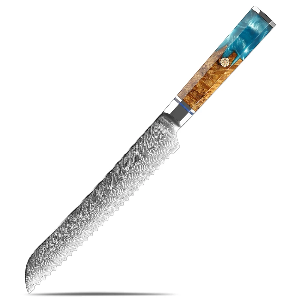 

XITUO 8 inch Bread Knife Japanese Damascus Steel Cake Cheese Slicing Knife Tools Bakery Chef Gadgets Serrated Blade Japan Knives