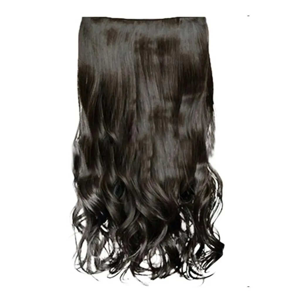 55cm parrucchino lungo riccio da donna 5 Clip Clip di capelli finti ondulati sintetici resistenti al calore nell'estensione dei capelli parrucche sintetiche ondulate lunghe