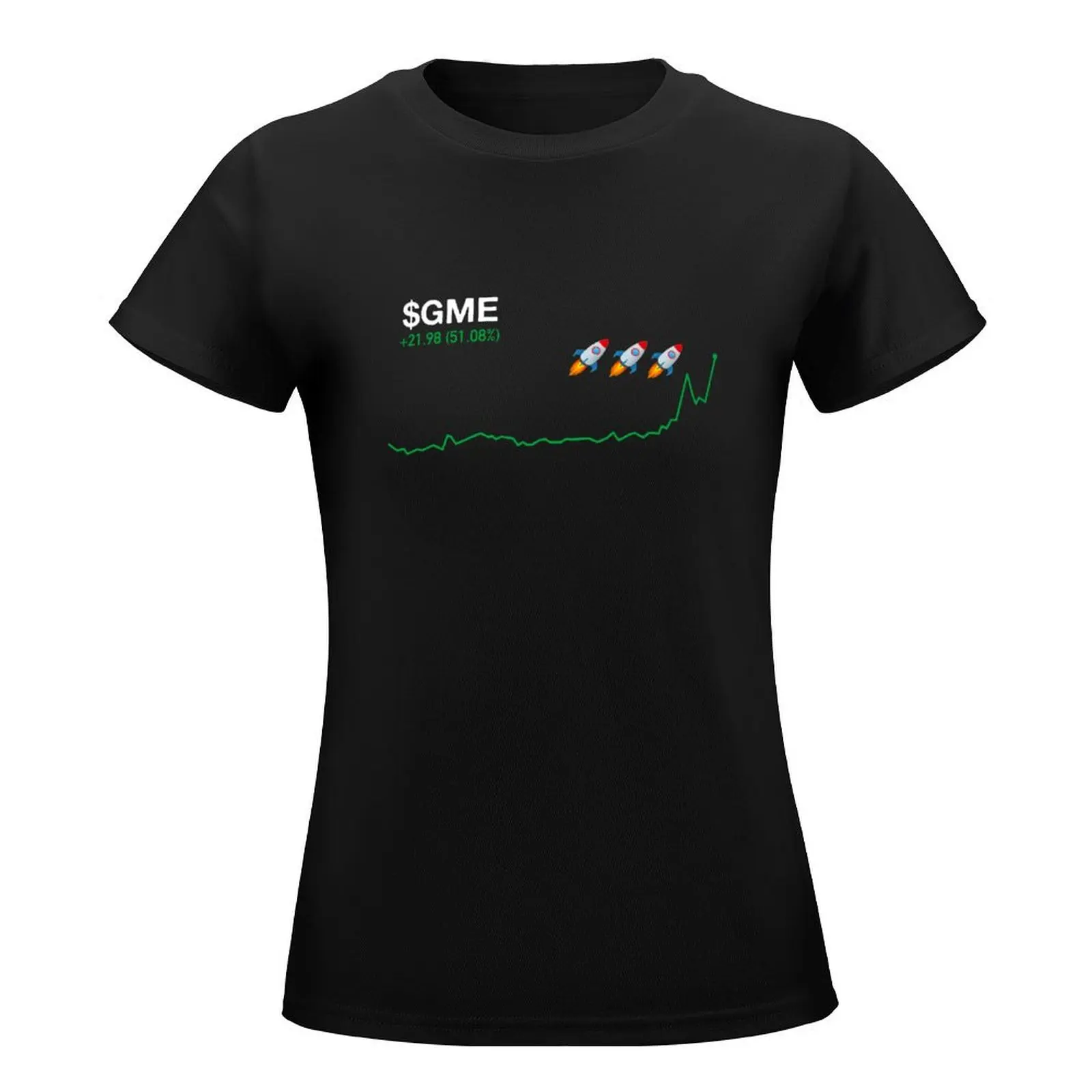 GME stonks, Wallstreetbets, to the moon T-Shirt summer clothes Aesthetic clothing Short sleeve tee t shirts for Women graphic