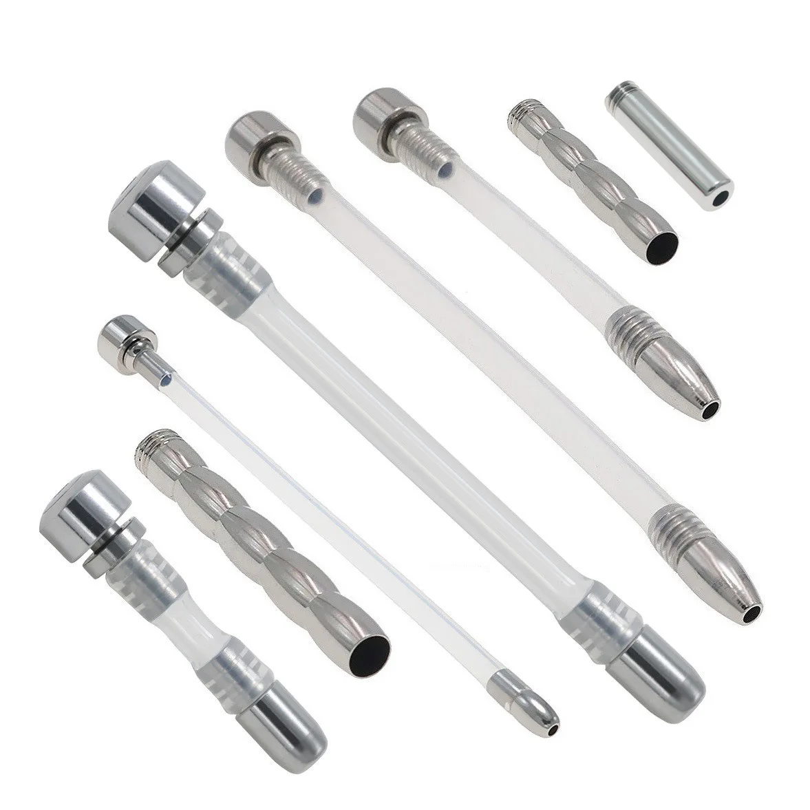 ملحقات جهاز العفة للذكور قفص القضيب قفل القضيب قسطرة السيليكون قصيرة/طويلة قضيب عين الحصان المكونات الإحليل ألعاب الجنس الكبار 18 #1