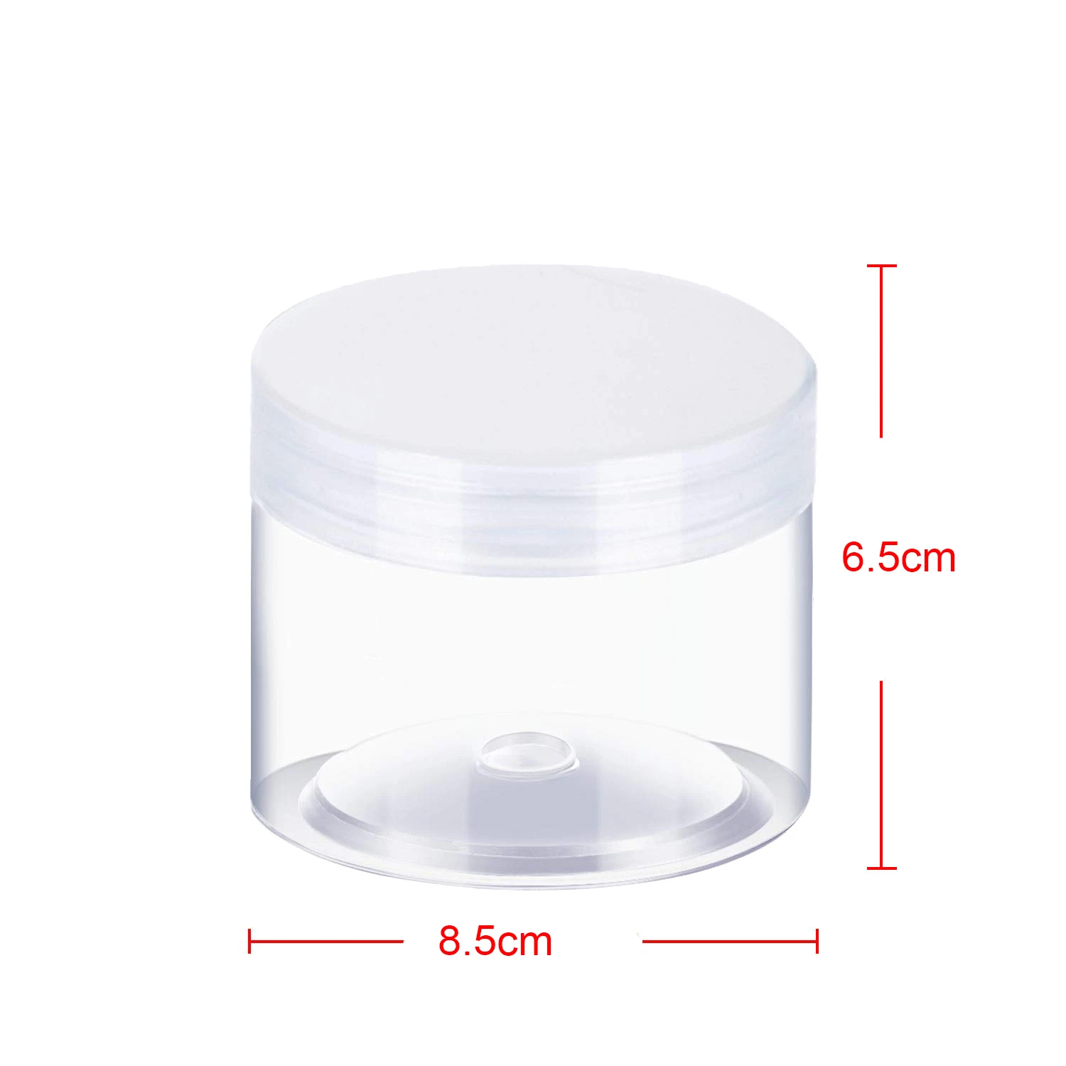 Empty 12-Pack Transparent Plastic Storage Spice Jar Wide Mouth Plastic Container with Lid for Beauty Products, DIY Mucus Manufac