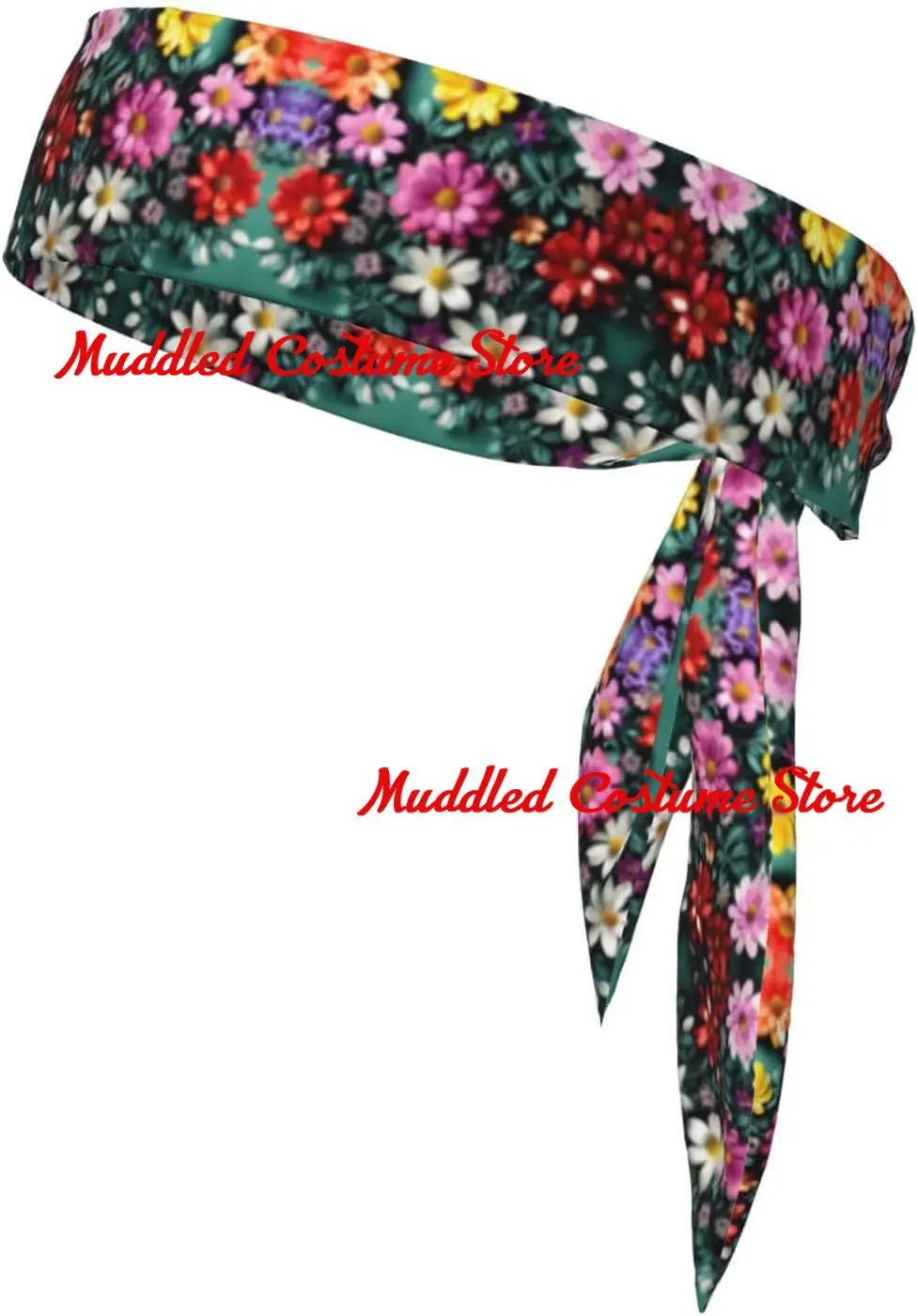 

Flower Art Print Double-Sided Sport Head Tie Adjustable Sports Headband