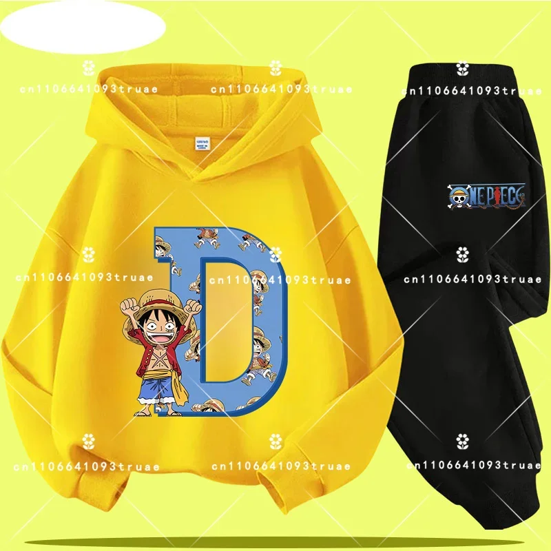 

letter A-Z cartoon prints for boys'sports shirts and girls'casual tops One Piece 3 - 12-year-old children hooded jacket set with