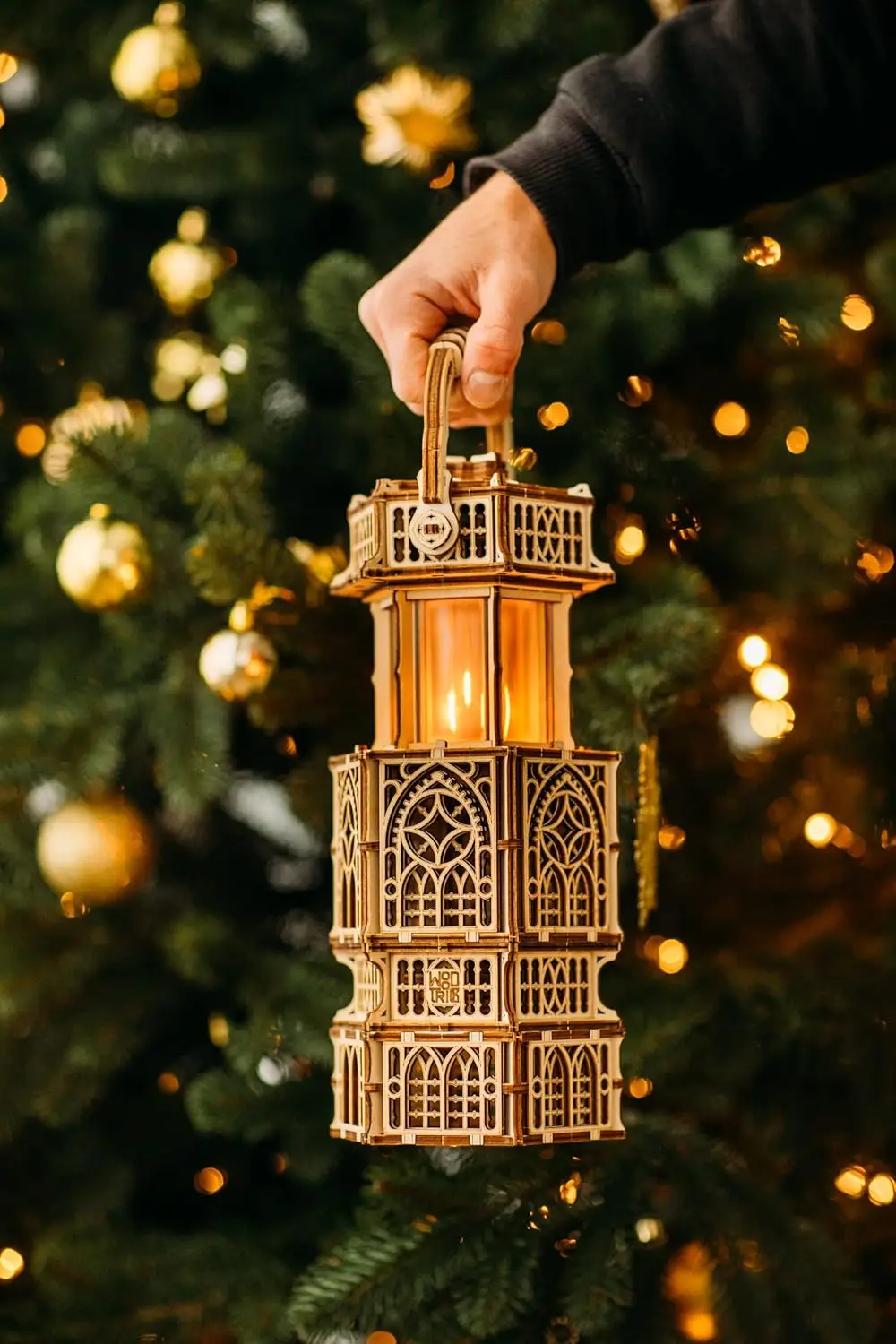 Antique Lantern Luminous LED 3D Wooden Puzzles for Adults and Kids to Build - 2-Mode Lighting - Engineering DIY Project Mechanic