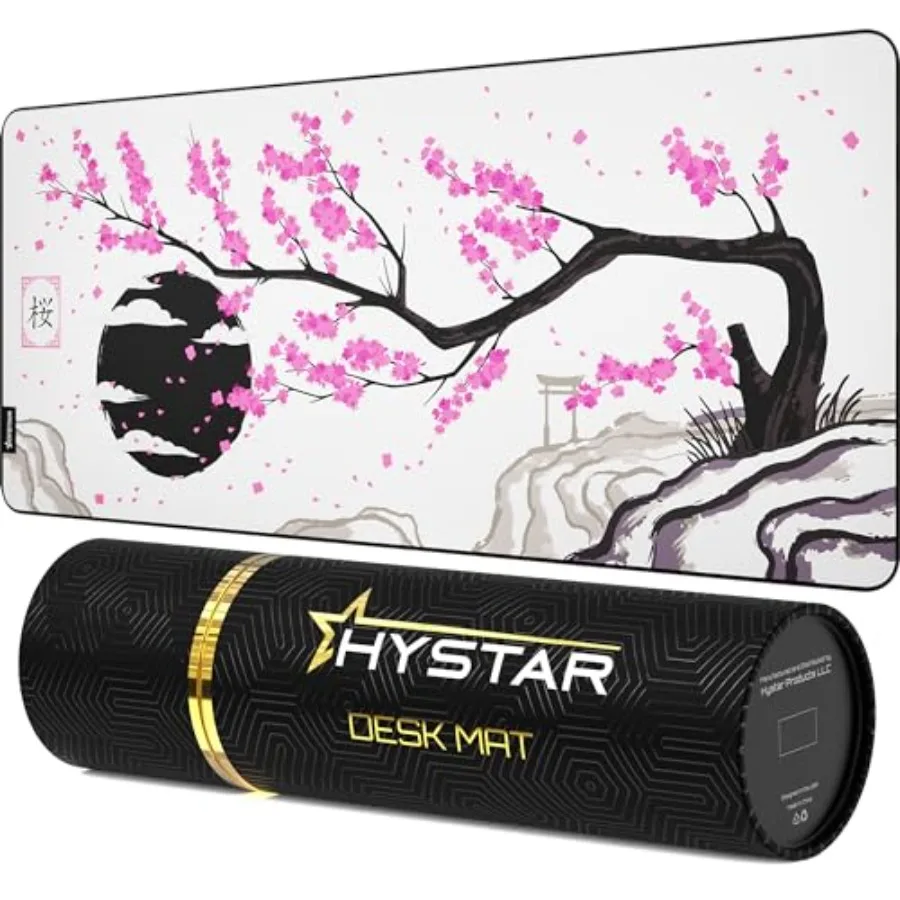  Etended Gamg Mouse Pad L 36" 16" 5mm Thick, Waterproof Surface, Smooth Polyester Fabric, and Natural Rubber Base Sakura