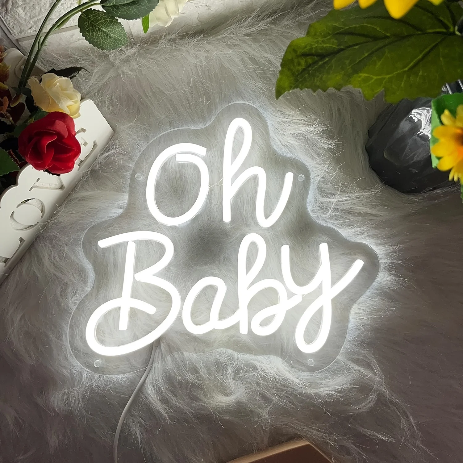 Oh Baby Neon Sign for Wall Decor,Led Signs, Baby Decoration Neon Lights for Party Family Wall Decor Cute Neon Signs Gift