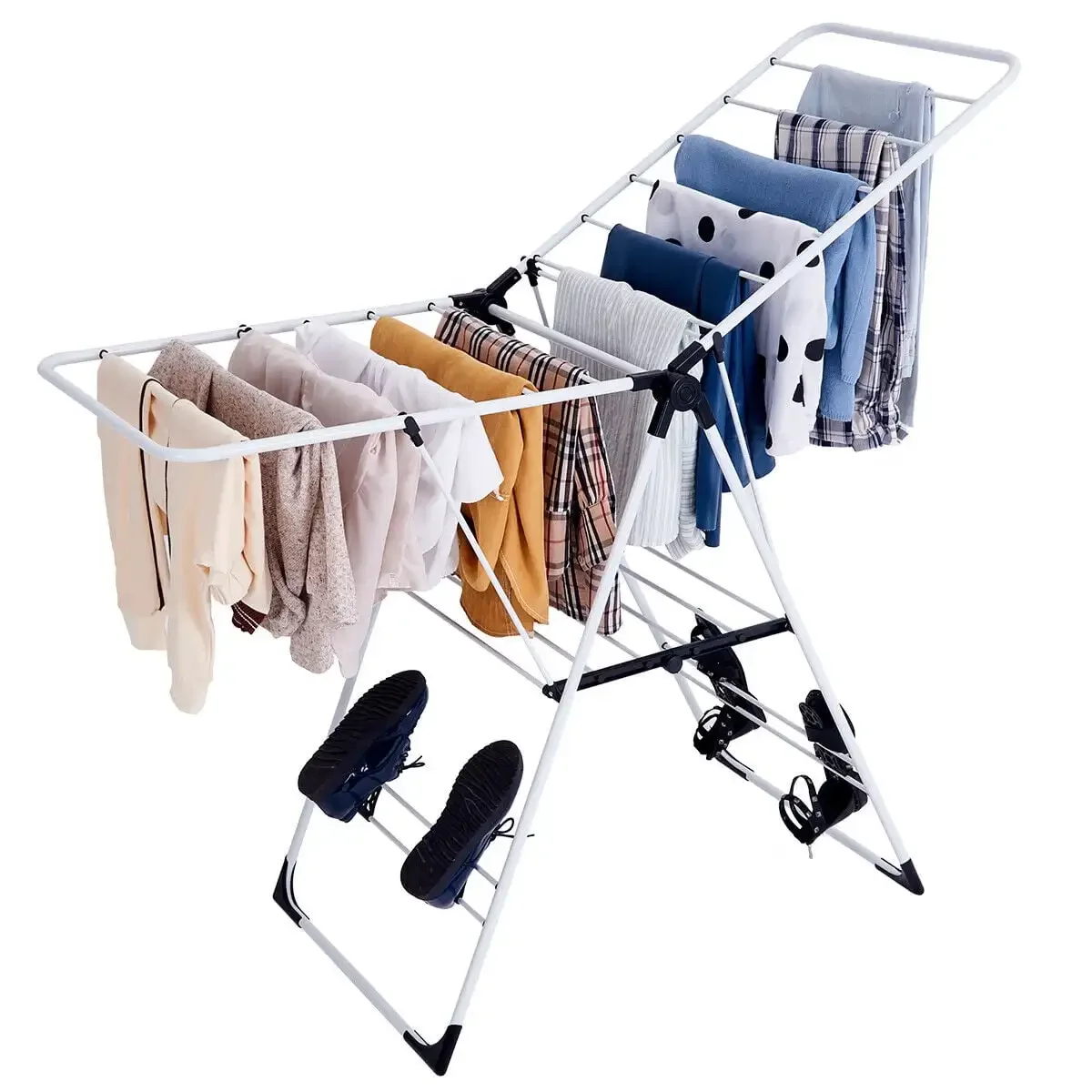 Laundry Clothes Storage Drying Rack Portable Folding Dryer Hanger Heavy Duty Towel Rack