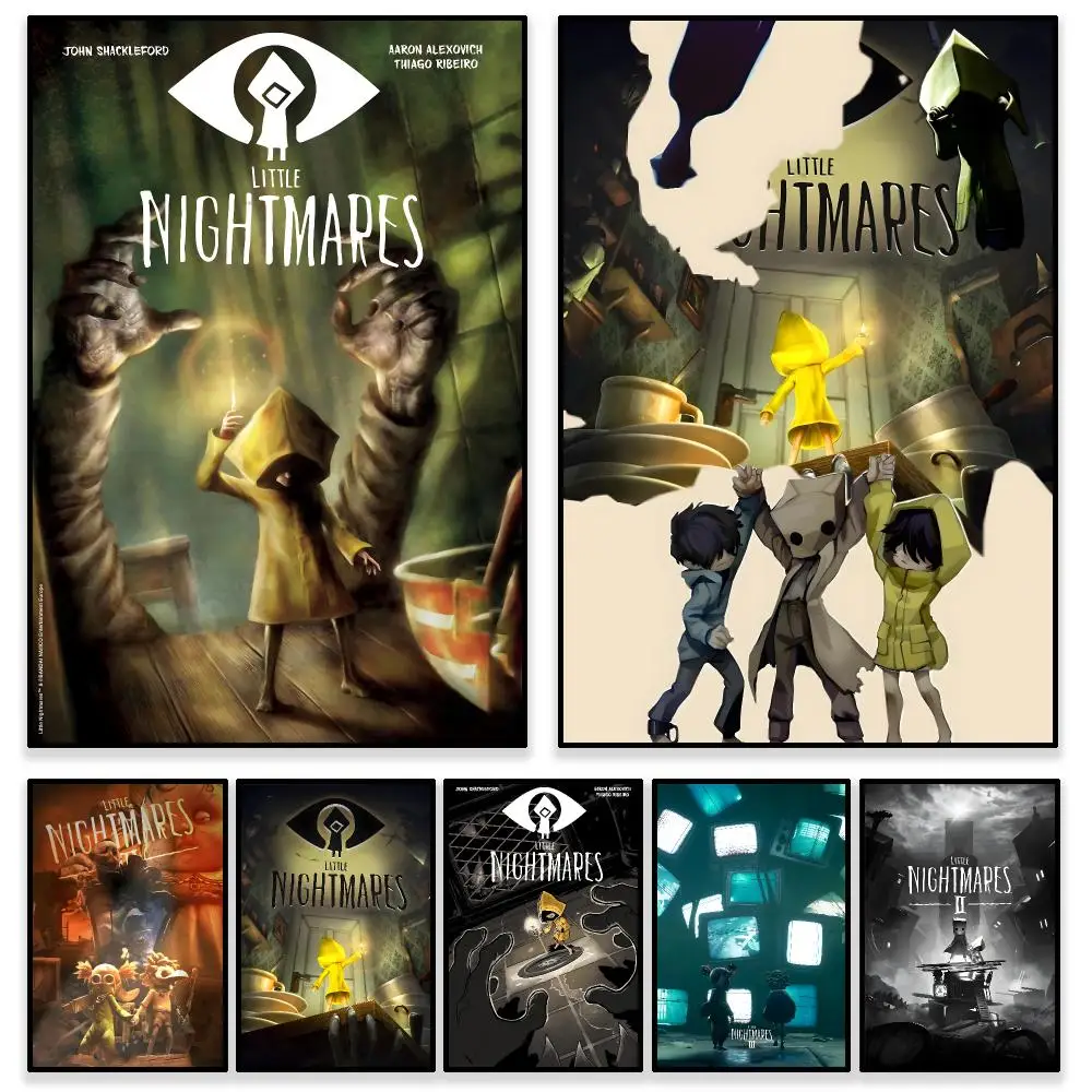 Game Horror Little Nightmares Poster Self Adhesive PP Wall , Waterproof Wall Decor Gift for Bedroom, Office and Dorm