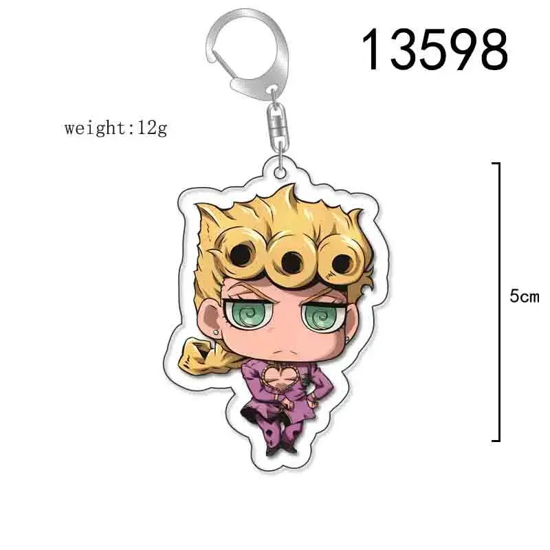 New Anime JOJOS Bizarre Adventure Keychain Cartoon Figure Pendant Key Chain Car Keyring Bag Jewelry Gift Cosplay Accessories