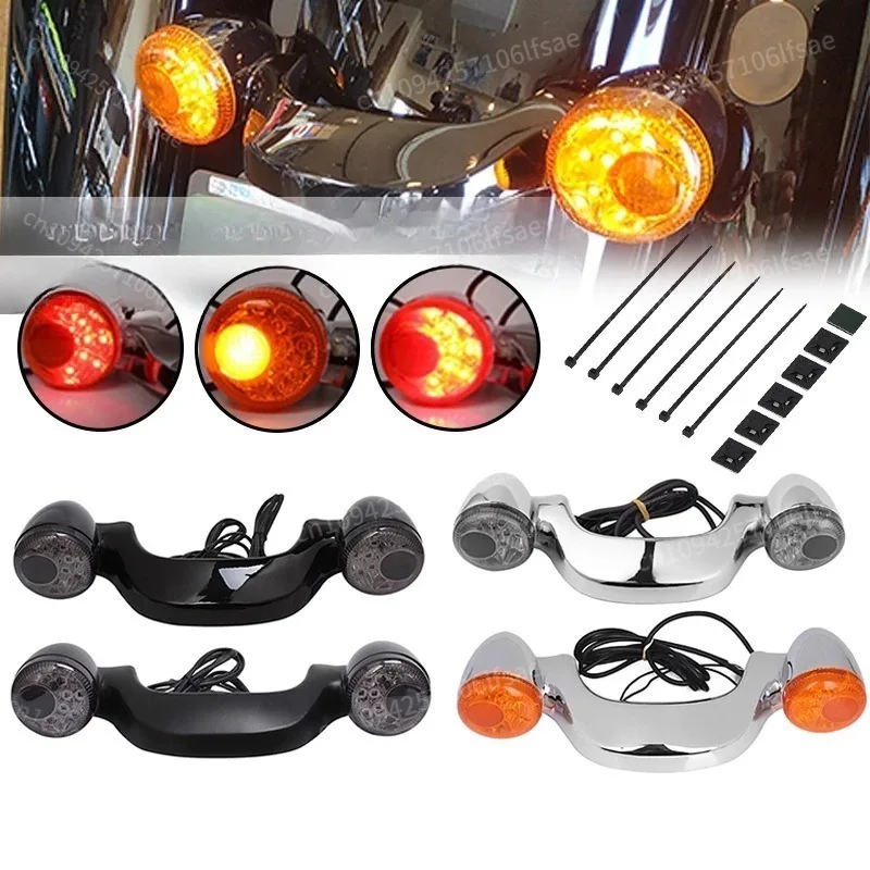 

Street Road Glide 2010-2022 Motorcycle Rear LED Brake Turn Signal Light Bar Lamp Black 12V
