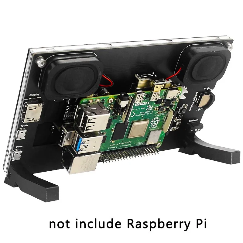 7 Inch IPS LCD Raspberry Pi 1024X600 Touch Screen with Speaker Holder for Raspberry Pi 4 Model B/3B+ /Jetson Nano/ PC/Laptop