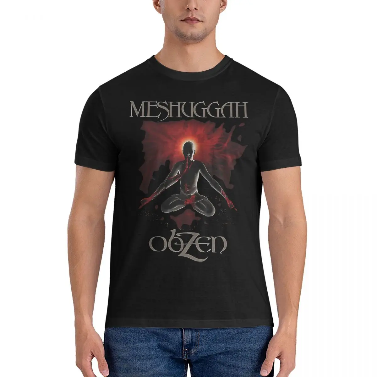 Men's T-Shirt Mens Artwork Beautiful Model Cool Fashion 100% Cotton Tee Short Sleeve Meshuggah T Shirt Round Neck Clothes Summer