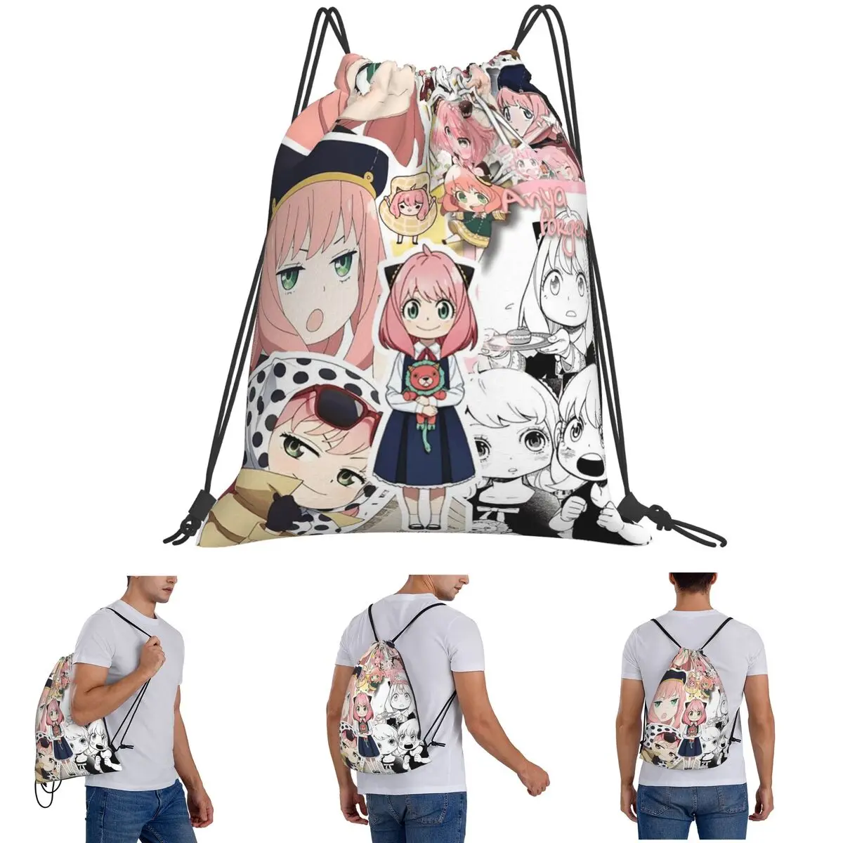 حقائب ظهر Kawaii Manga Spy X Family متعددة الوظائف برباط، حقيبة أشتات، حقائب كتب للمدرسة للرجال والنساء
