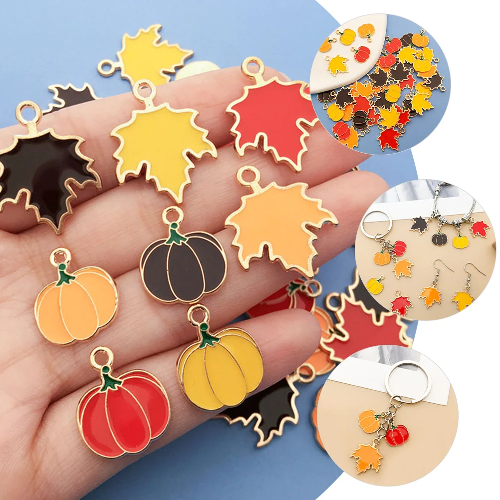 32 Uds. De dijes colgantes de calabaza para pulseras, fabricación de joyas, decoraciones de Acción de Gracias de Halloween, aleación reutilizable, estilo de otoño