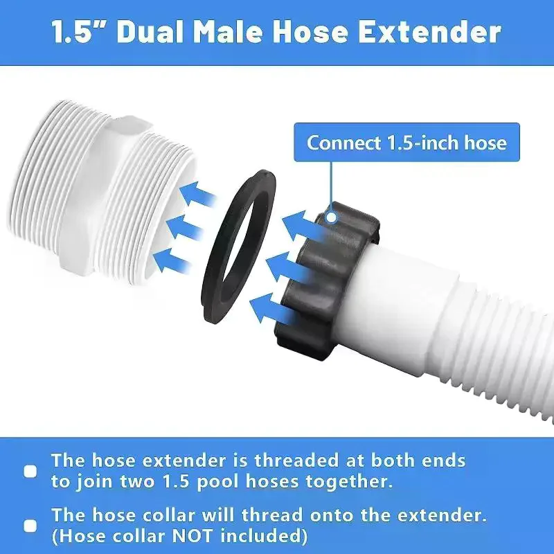 Pool Hose To Hose Extension Connector Split Coupler: 1.5
