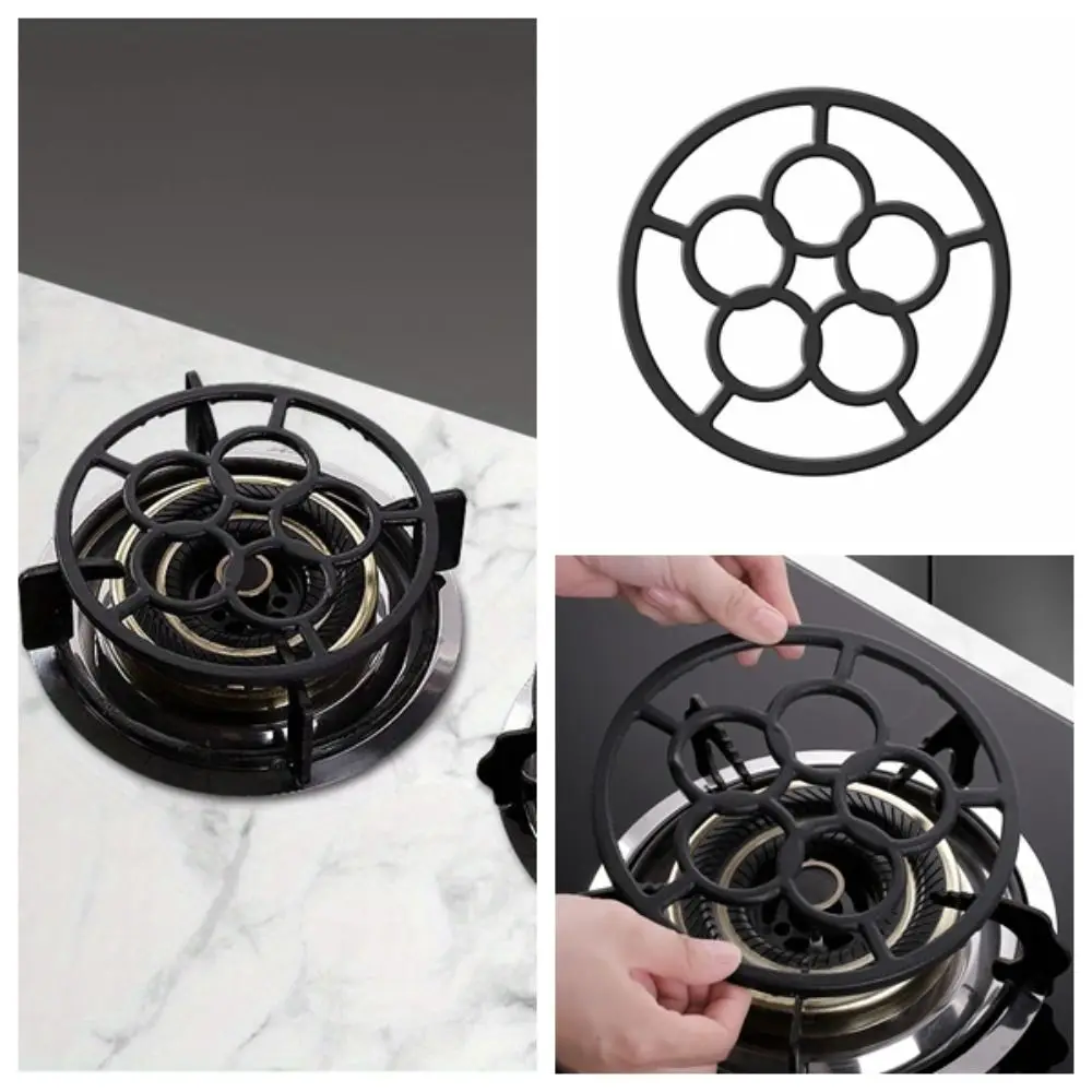 Stove Rack Cast Iron Gas Stove Stand Round Black Milk Pot Anti-slip Shelf Durable Wok Stove Trivets Home