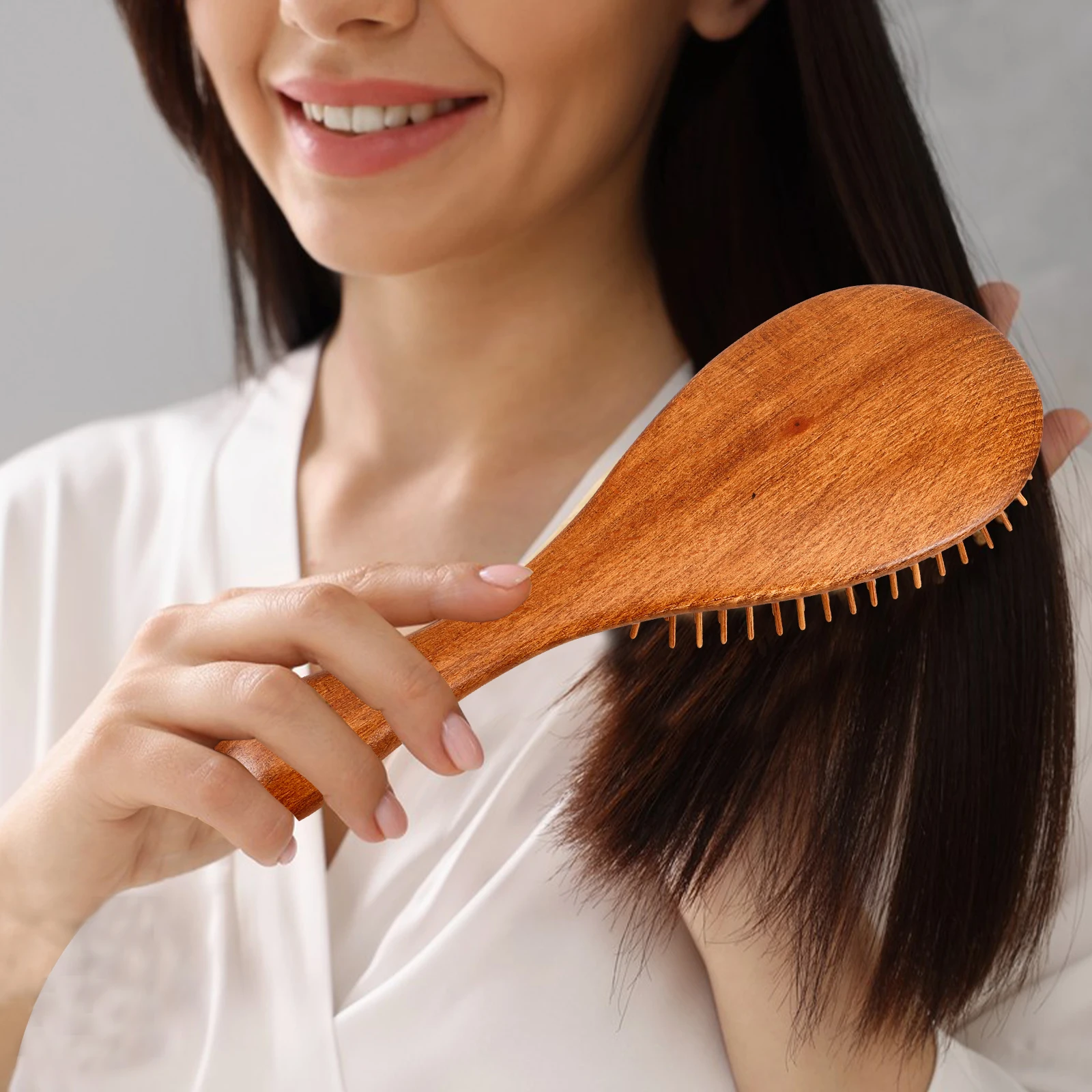 

Wooden Comb Detangling Brush Scalp Massager Anti-Static Styling Tool for Women Barbers Hair Brush for All Hair Types